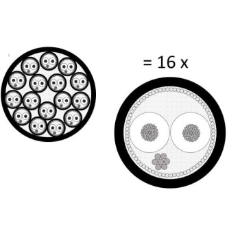 Mogami 12 0030 2934-00 Multicore 16 Kanal Analog Snake (profesyonel - Çok Kanallı Kablolama) | 16 Kanallı Bağımsız İletken Yapısı, Esnek Dış Kılıf, Yüksek Sinyal Sadakati | Uzunluk: 100 Metre Makara